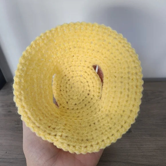 Yellow Crochet Dog Hat