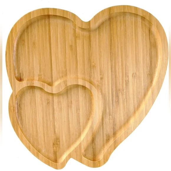 Heart Shaped Charcuterie Board Wood Serving Platter