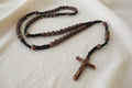 Brown Rose Beaded Rosary