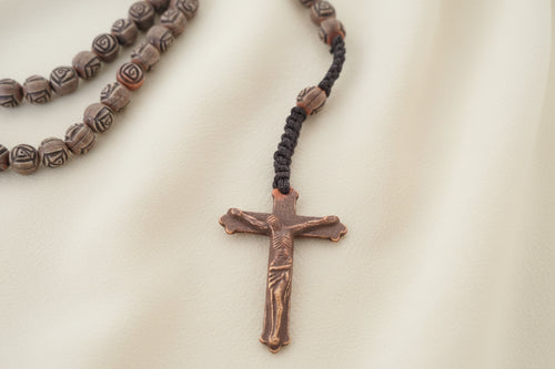 Brown Rose Beaded Rosary