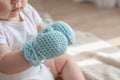 Blue Scratch Mittens
