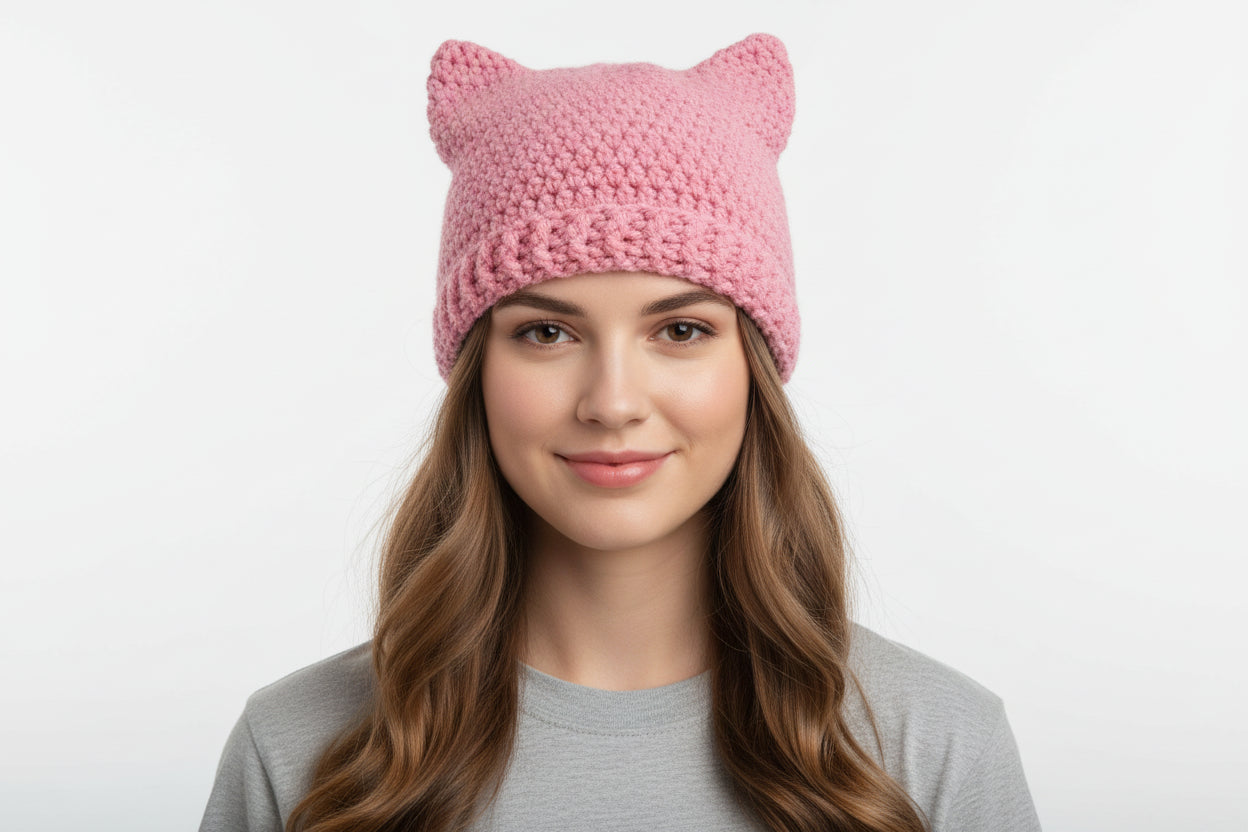 Women's Pink Pussy Cat Beanie