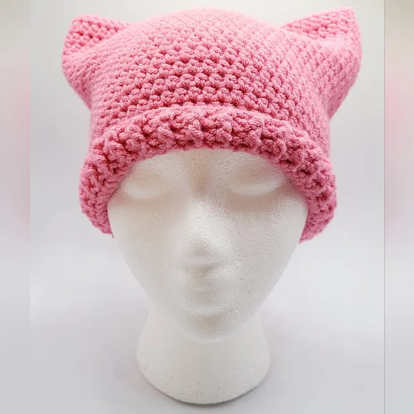 Women's Pink Pussy Cat Beanie