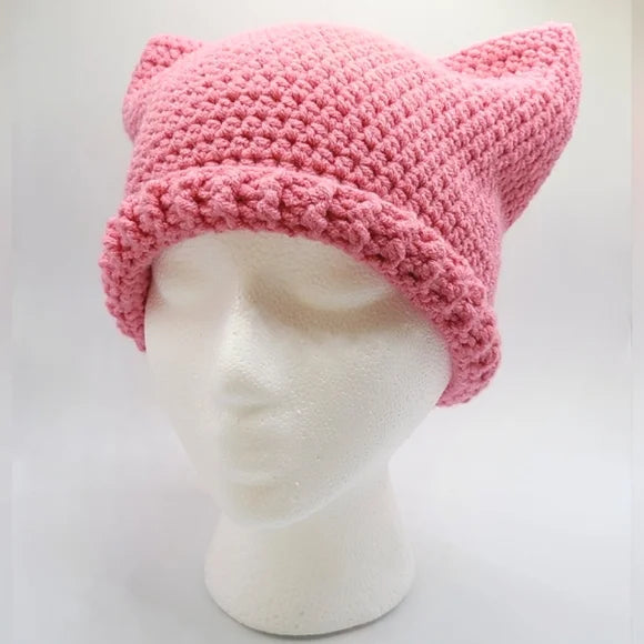 Women's Pink Pussy Cat Beanie