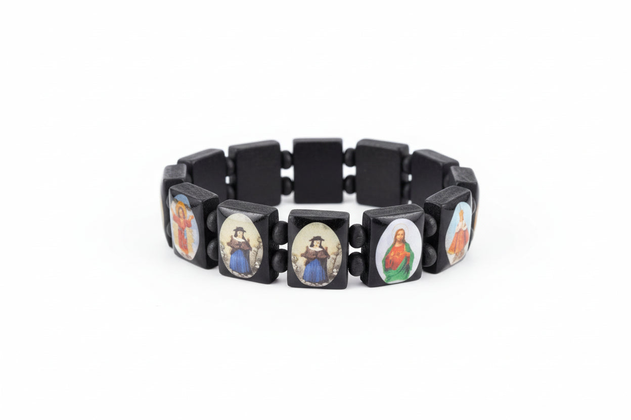 Black Wood Religious Bracelet