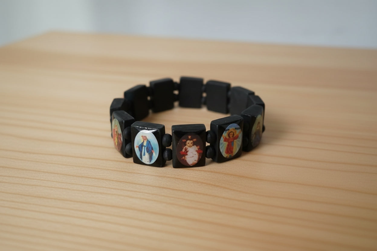Black Wood Religious Bracelet