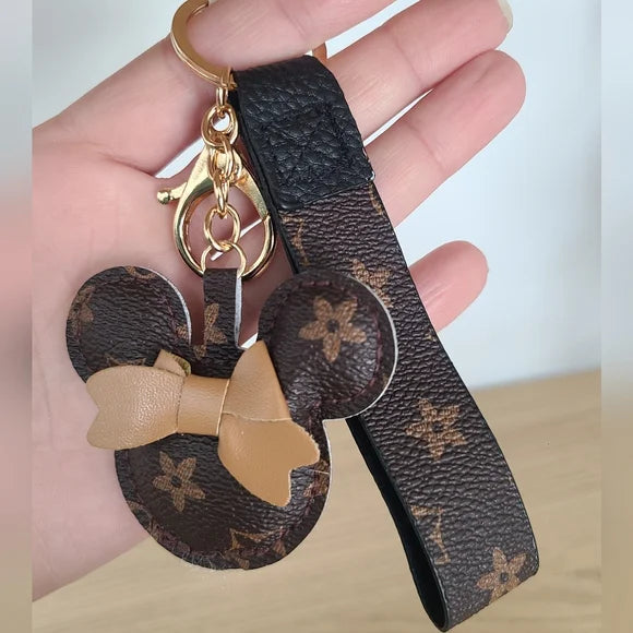 Brown Minnie Mouse Keychain And Bag Charm