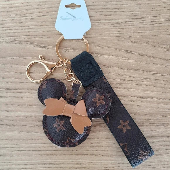 Brown Minnie Mouse Keychain And Bag Charm
