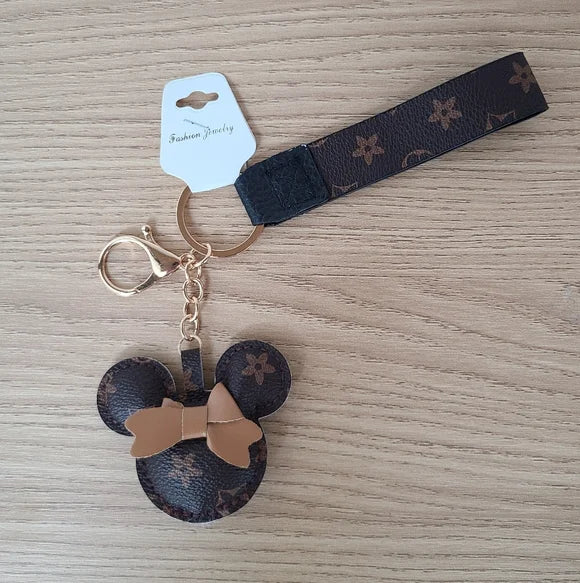 Brown Minnie Mouse Keychain And Bag Charm