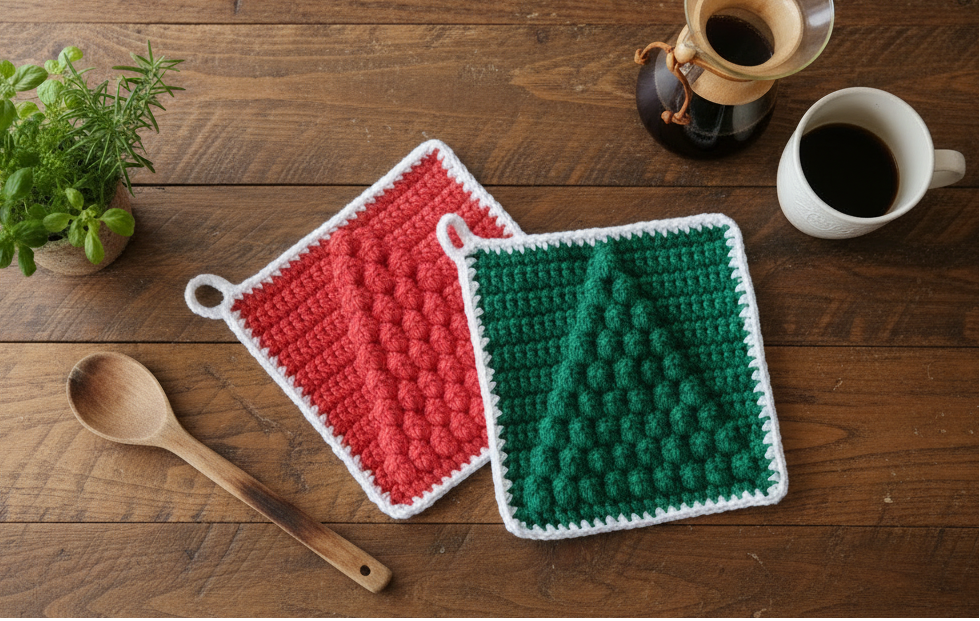 Crochet Christmas Tree potholders