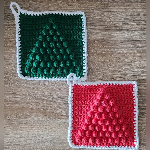 Crochet Christmas Tree potholders