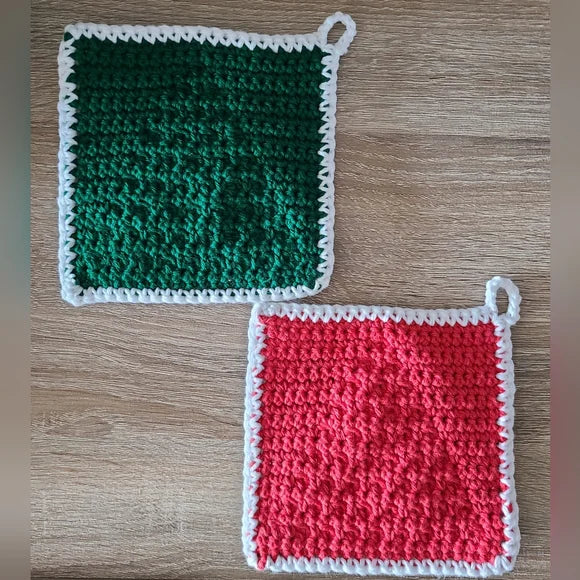 Crochet Christmas Tree potholders