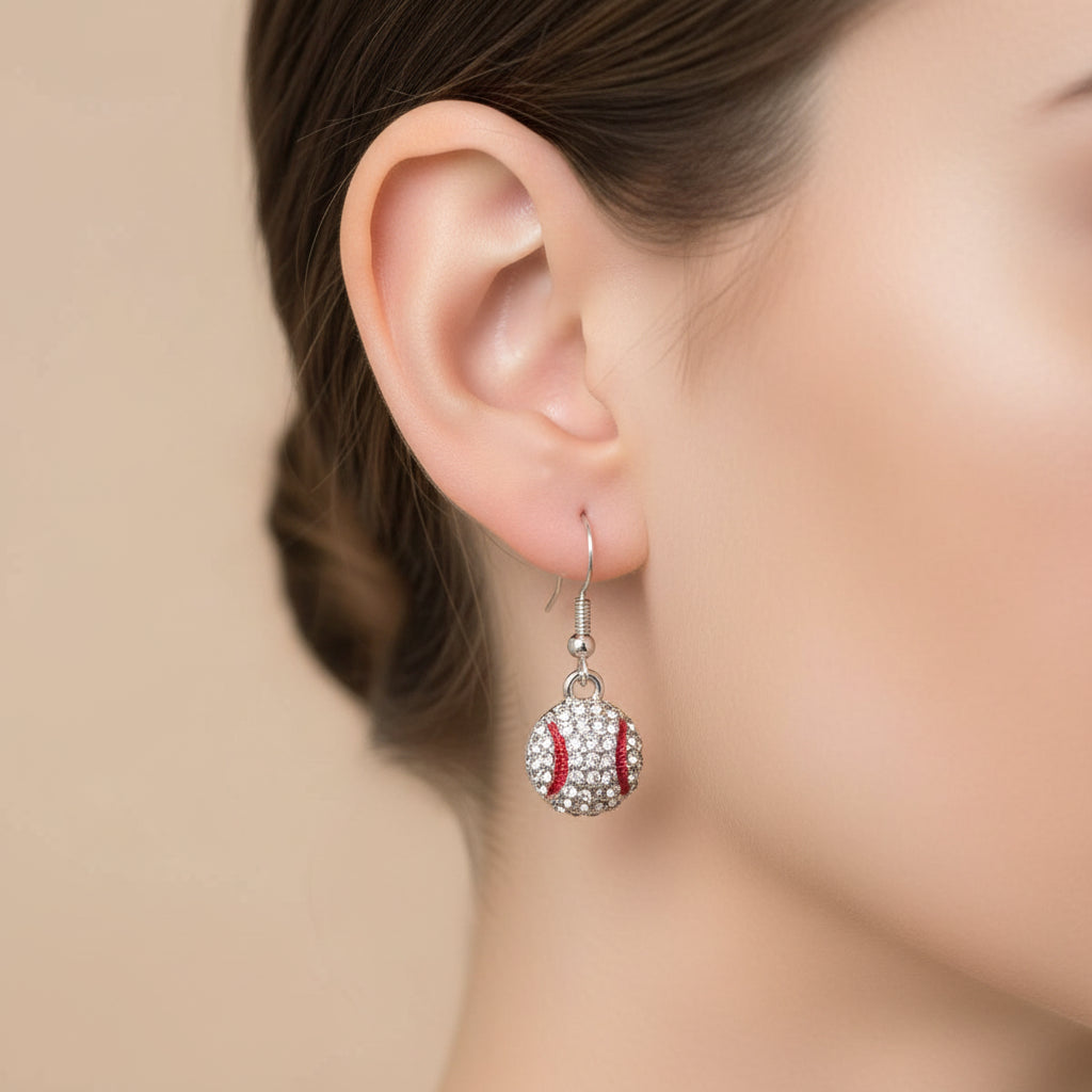 Baseball Dangle Earrings