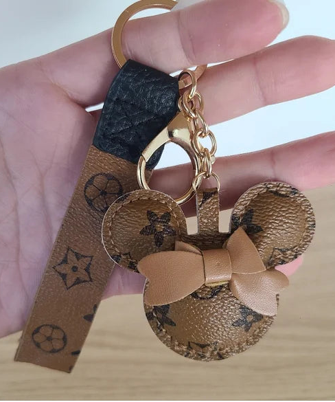 Designer Inspired Minnie Mouse Keychain And Bag Charm