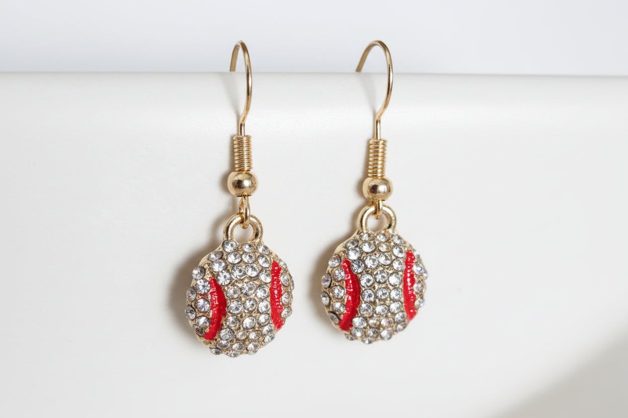 Baseball Dangle Earrings