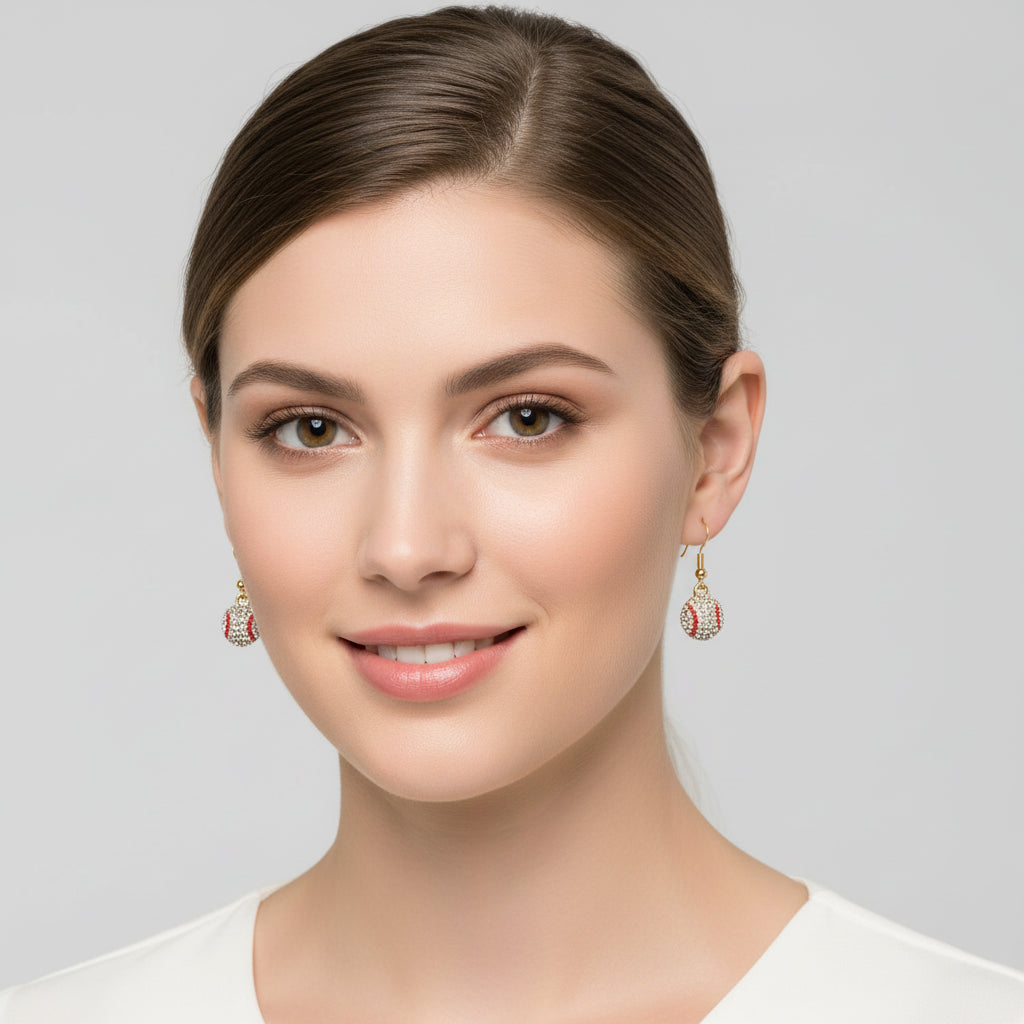 Baseball Dangle Earrings