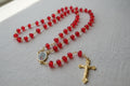 Red And Gold Virgin Mary Catholic Rosary