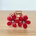 Flower Hair Claw Clip with Rhinestones