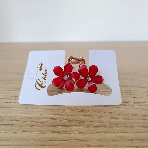 Flower Hair Claw Clip with Rhinestones