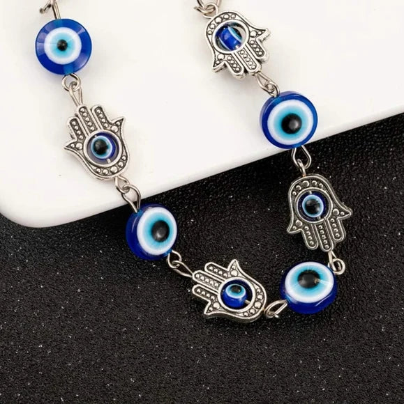 Evil Eye Hamsa Hand Charm Bracelet