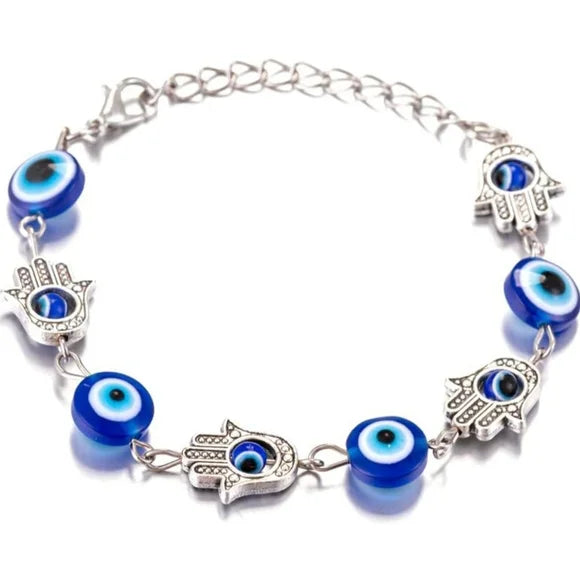 Evil Eye Hamsa Hand Charm Bracelet