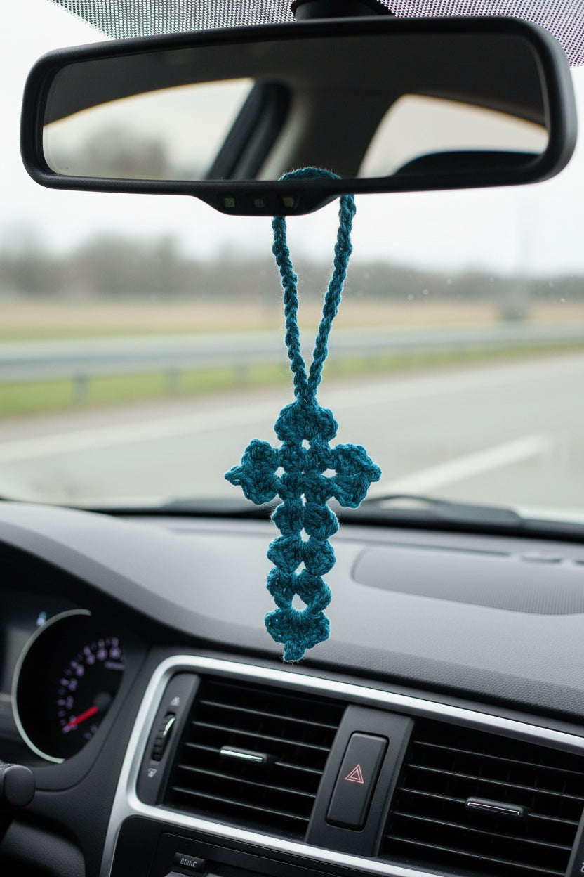 Cross Rear View Mirror Charm