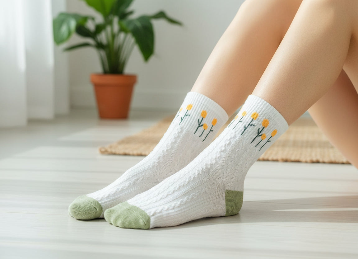 Vintage Style Cable Knit Socks