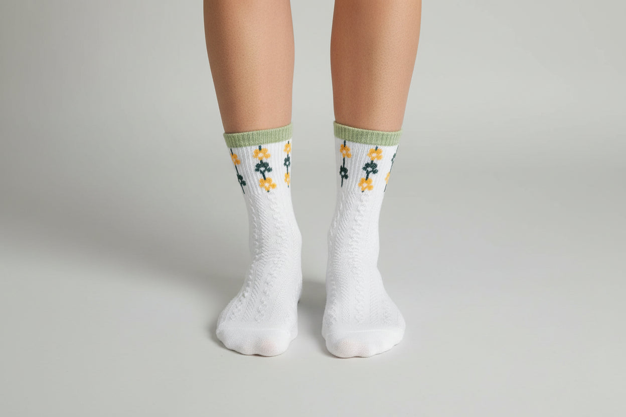 Vintage Style Cable Knit Socks