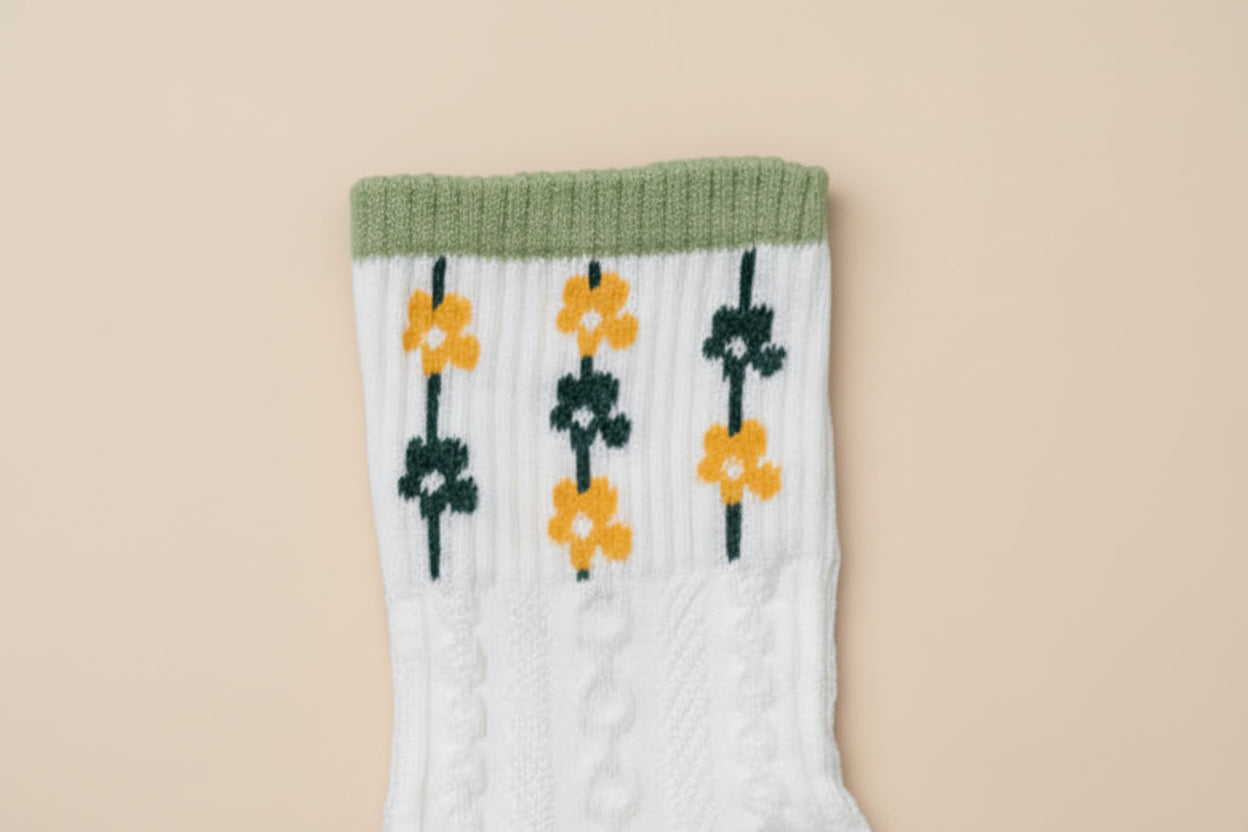 Vintage Style Cable Knit Socks