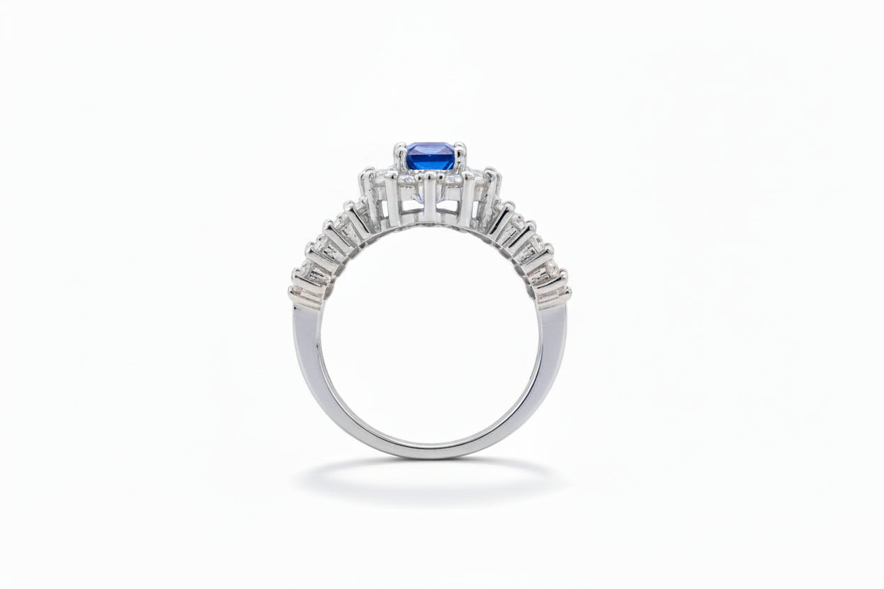 Blue Cubic Zirconia Ring
