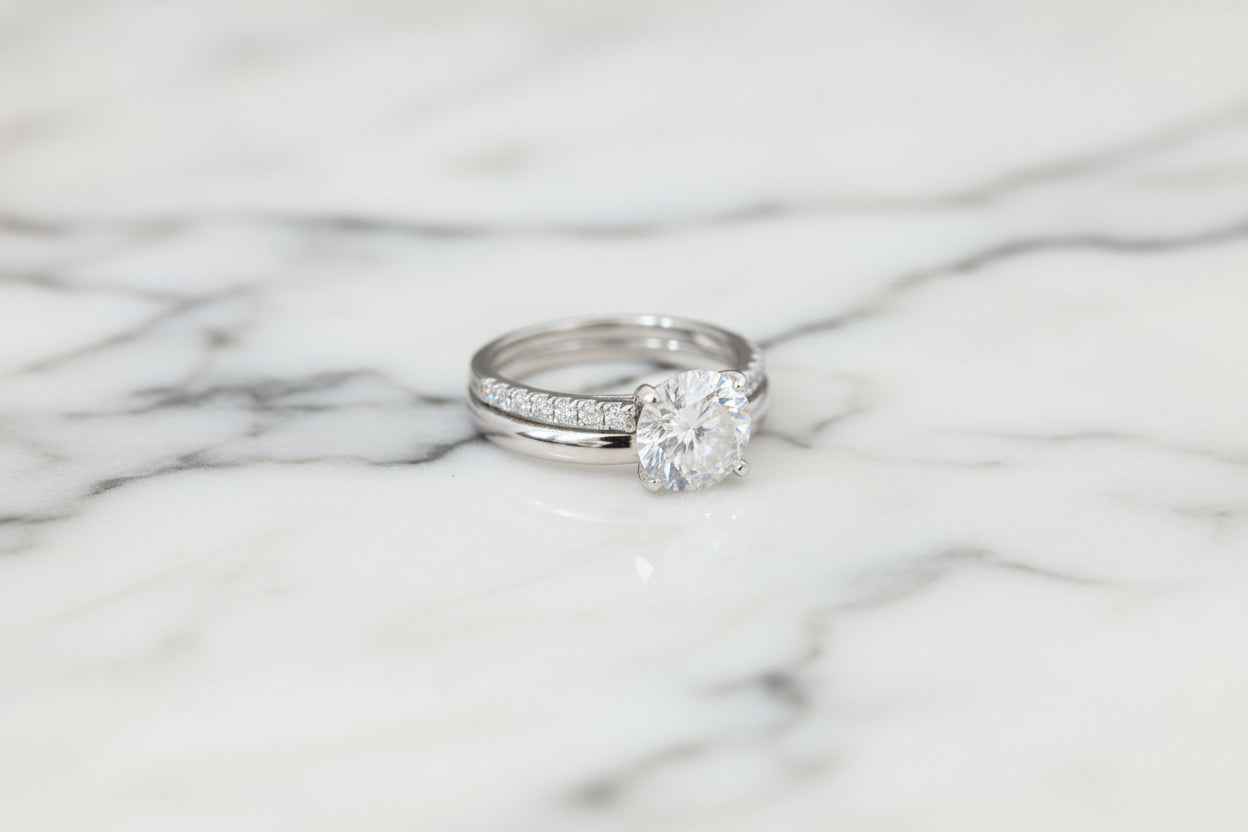 Engagement Ring and Wedding Band