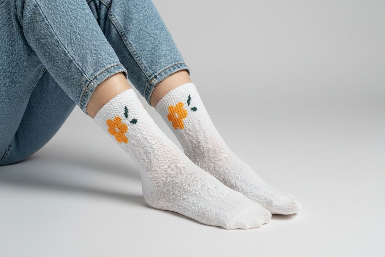 Vintage Style Cable Knit Socks
