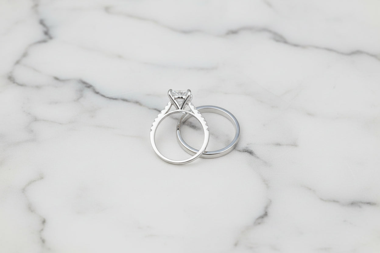 Engagement Ring and Wedding Band