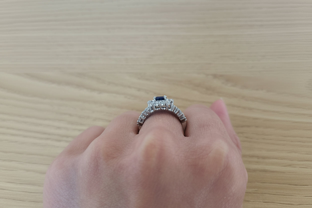 Blue Cubic Zirconia Ring
