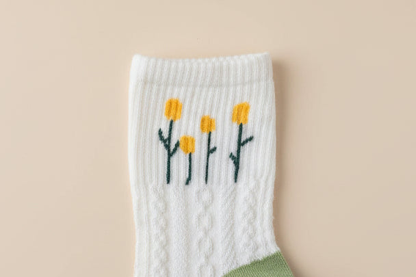 Vintage Style Cable Knit Socks