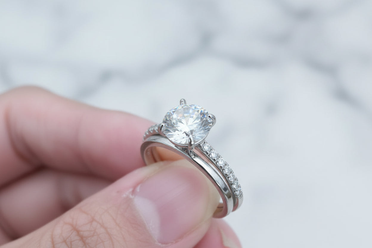 Engagement Ring and Wedding Band