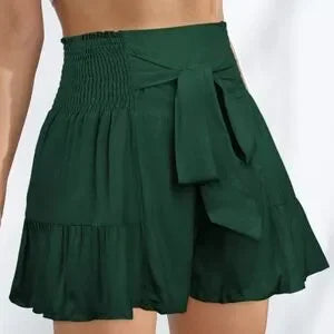 Green Ruffle Shorts