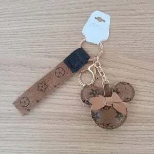 Designer Inspired Minnie Mouse Keychain And Bag Charm